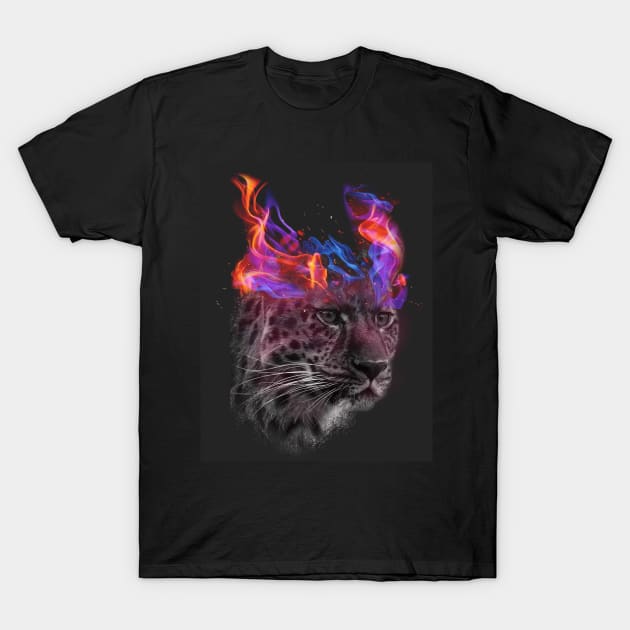 Leopard Fire T-Shirt by Futuristic